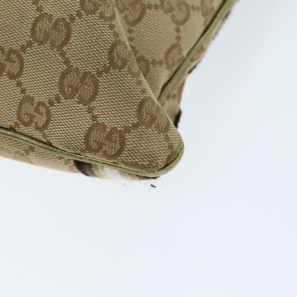 GUCCI GG Canvas Shoulder Bag Beige Gold ti1674