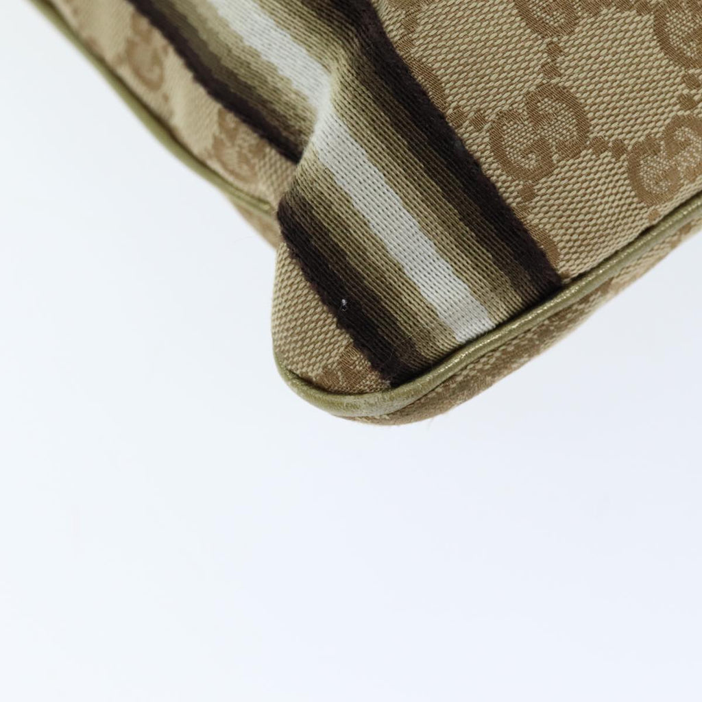 GUCCI GG Canvas Shoulder Bag Beige Gold ti1674