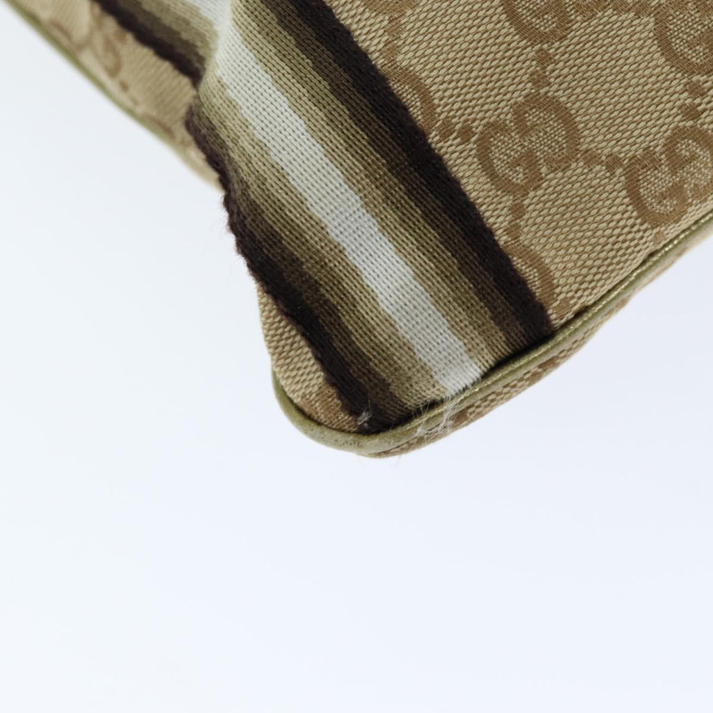 GUCCI GG Canvas Shoulder Bag Beige Gold ti1674