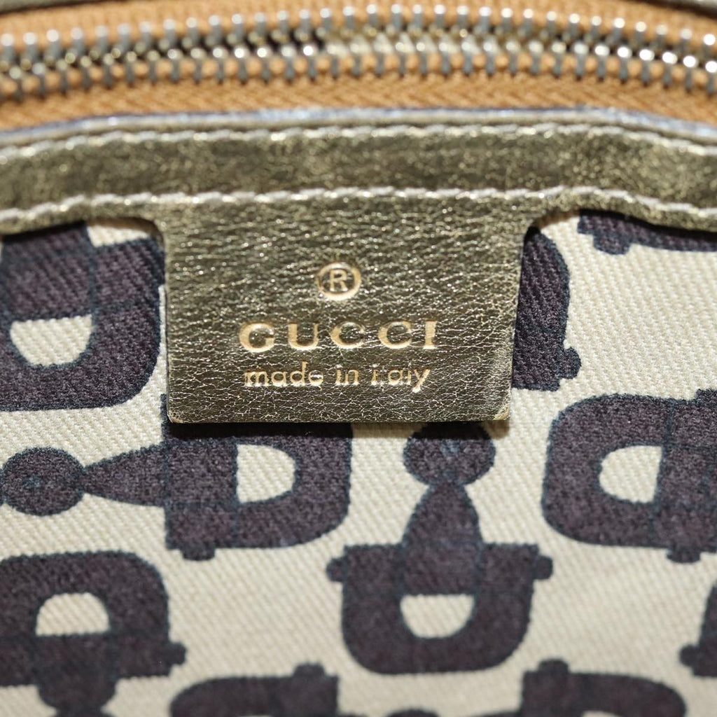 GUCCI GG Canvas Shoulder Bag Beige Gold ti1674