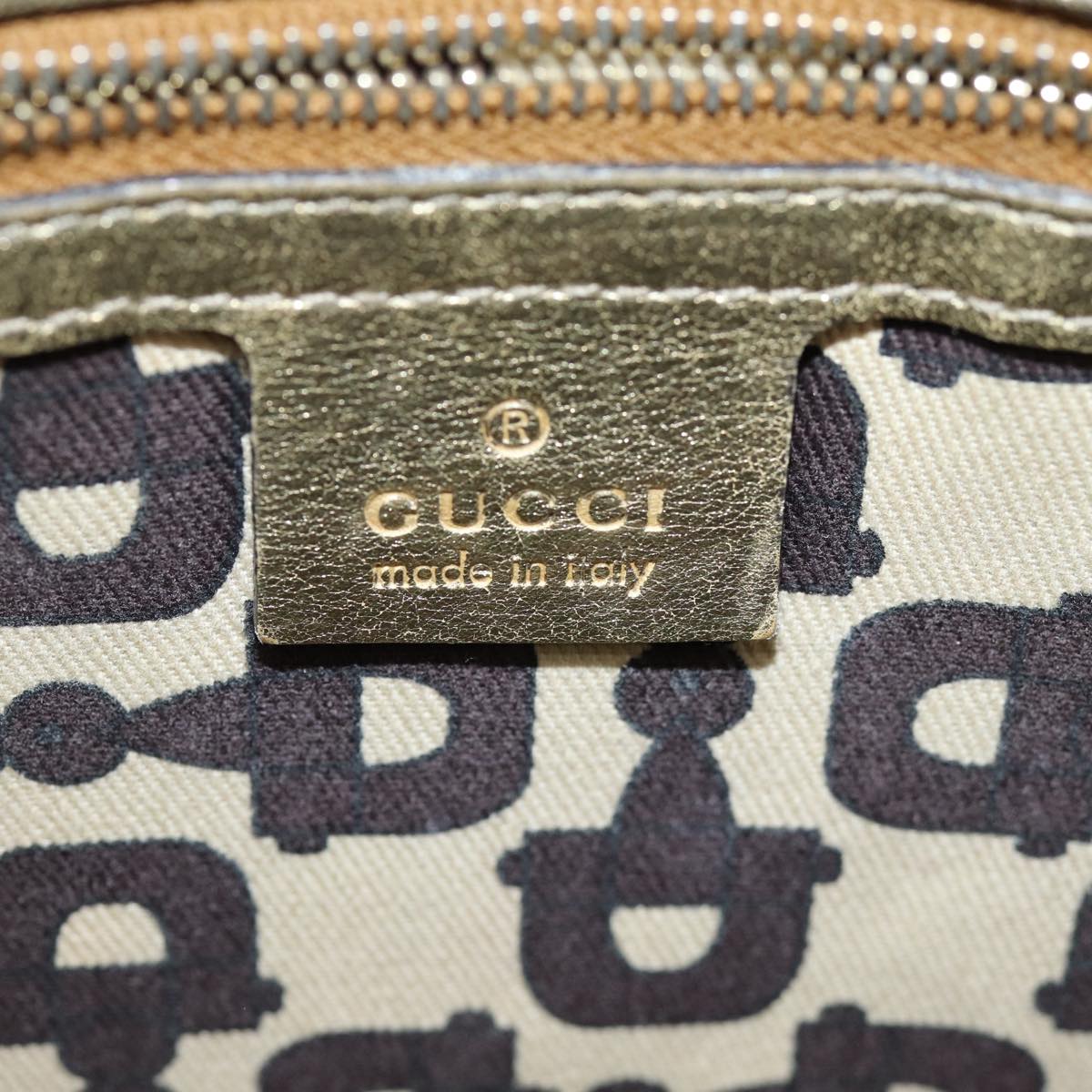 GUCCI GG Canvas Shoulder Bag Beige Gold ti1674