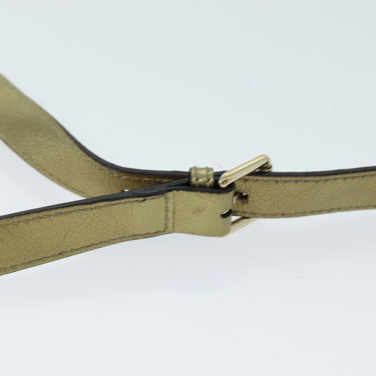 GUCCI GG Canvas Shoulder Bag Beige Gold ti1674