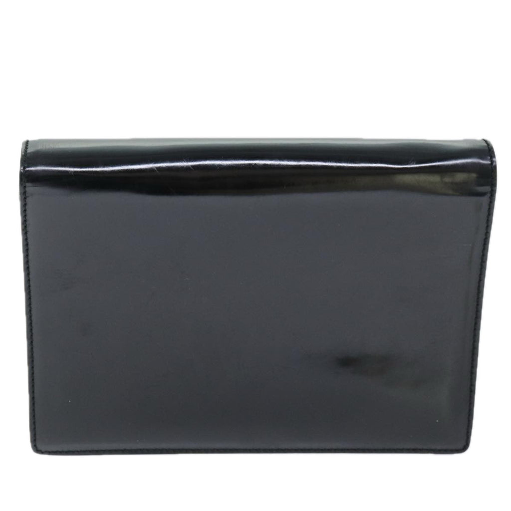 GUCCI Clutch Bag Enamel Black 018 122 1940 ti1679