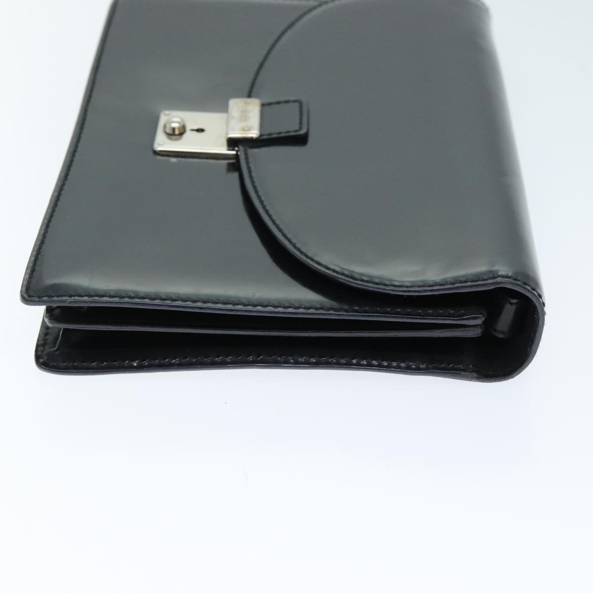 GUCCI Clutch Bag Enamel Black 018 122 1940 ti1679