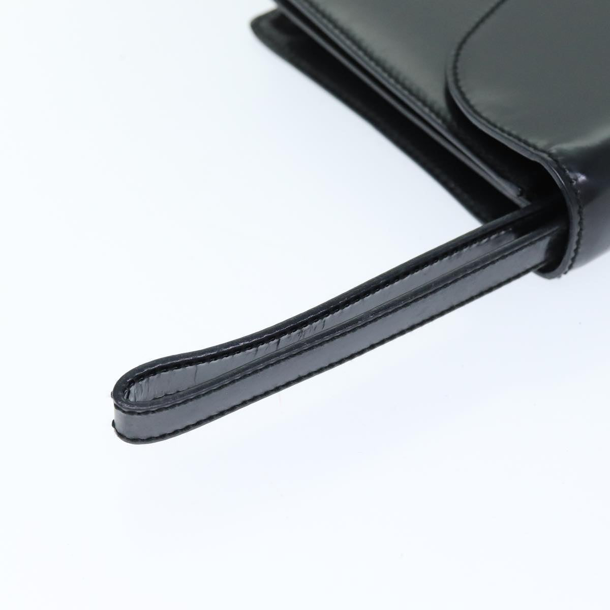GUCCI Clutch Bag Enamel Black 018 122 1940 ti1679