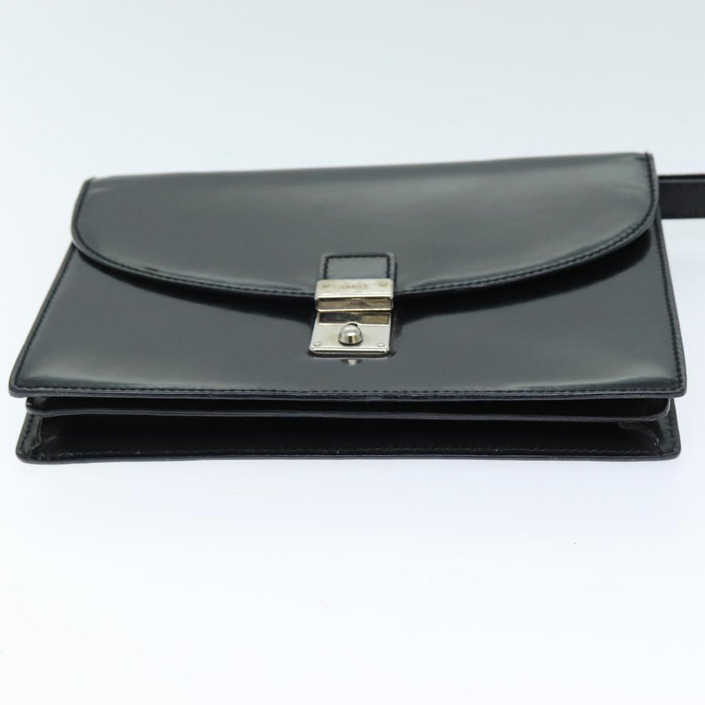 GUCCI Clutch Bag Enamel Black 018 122 1940 ti1679