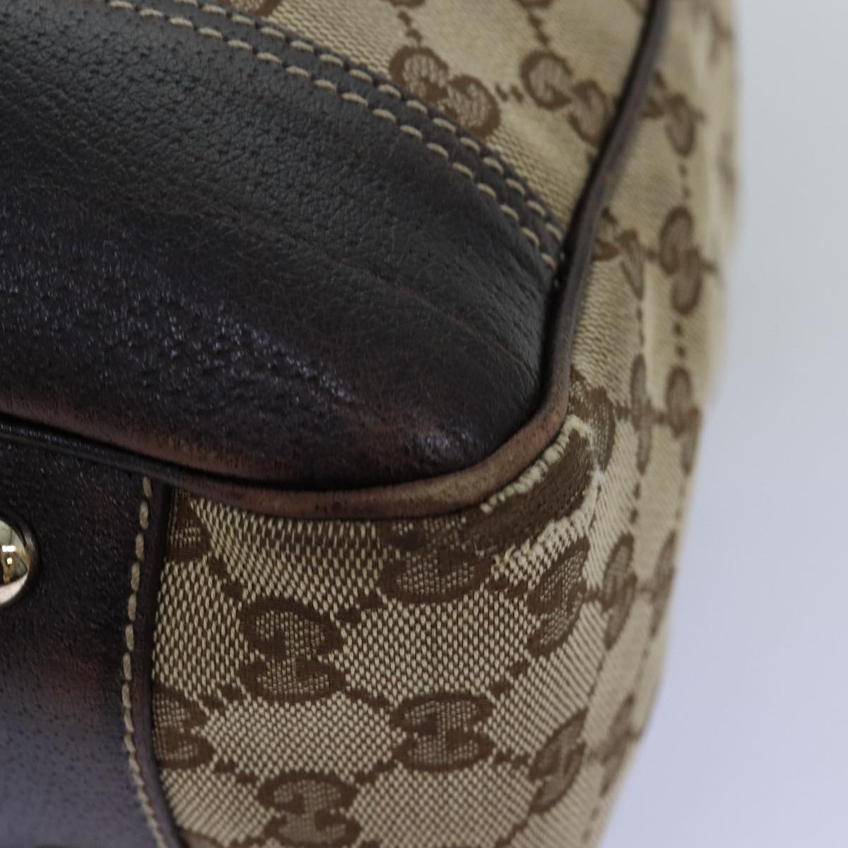 GUCCI GG Canvas Web Sherry Line Tote Bag Beige Green Red ti1682