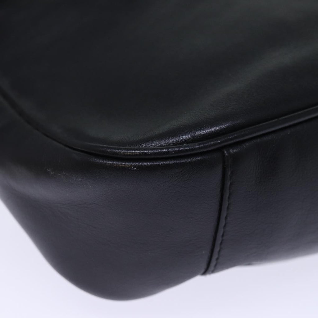 GUCCI Bamboo Hand Bag Leather Black 001 2113 1638 ti1685
