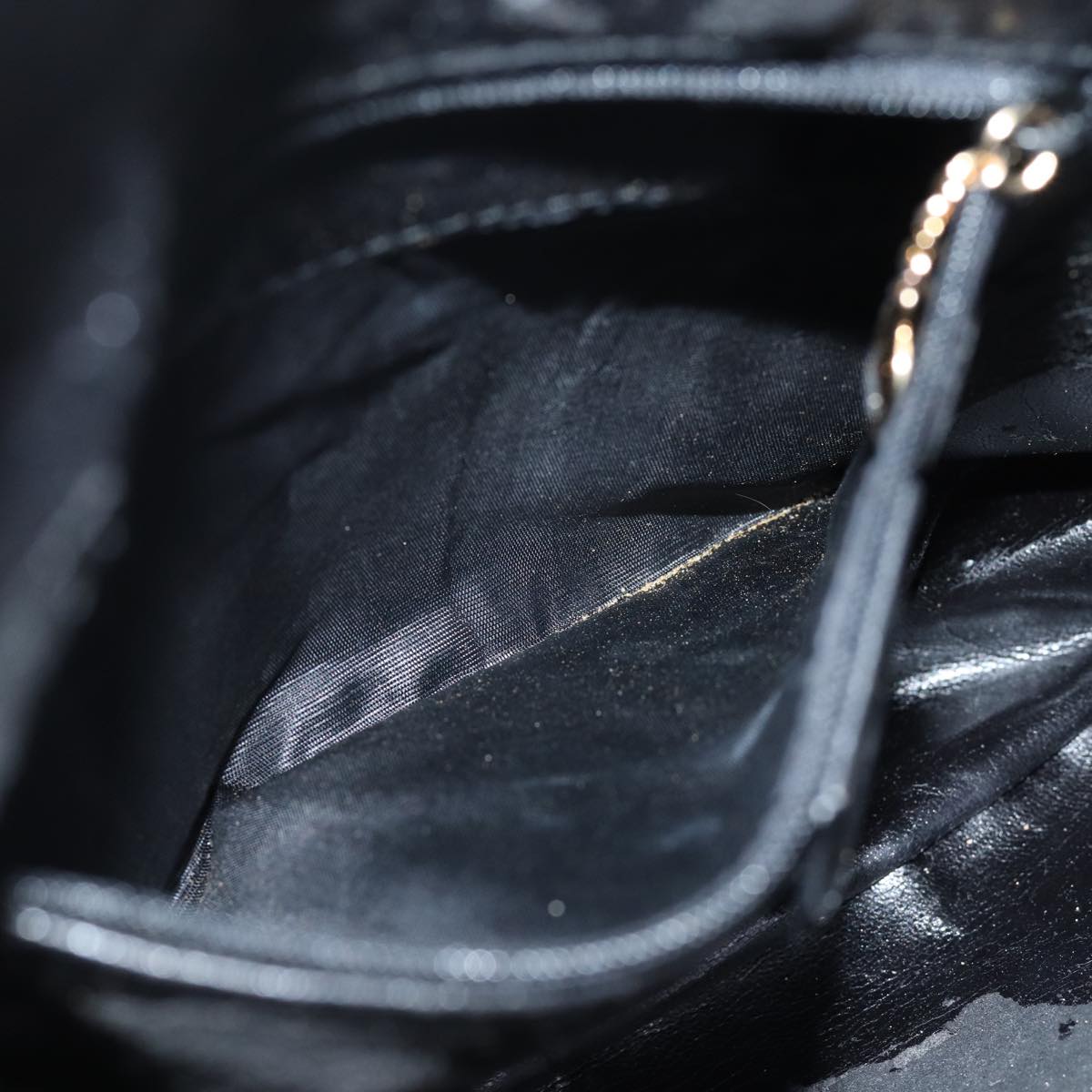 GUCCI Bamboo Hand Bag Leather Black 001 2113 1638 ti1685