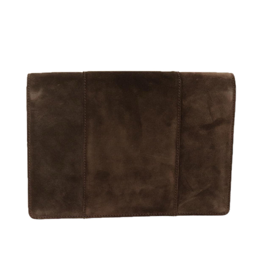 GUCCI Shoulder Bag Suede Brown ti1687