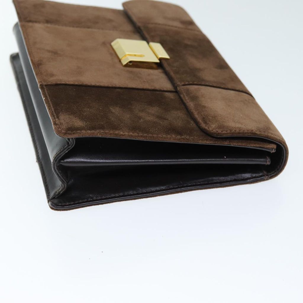 GUCCI Shoulder Bag Suede Brown ti1687