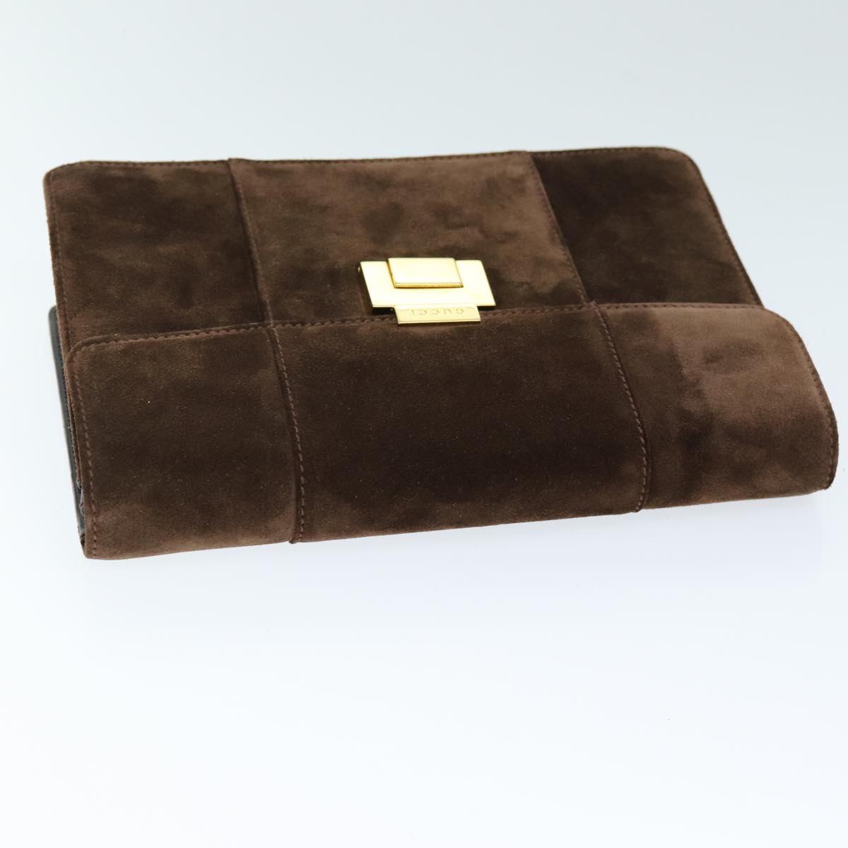 GUCCI Shoulder Bag Suede Brown ti1687