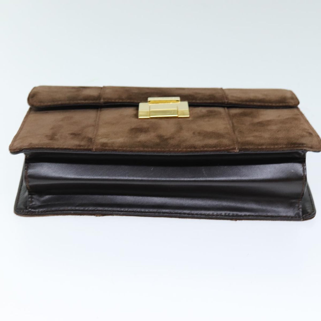 GUCCI Shoulder Bag Suede Brown ti1687