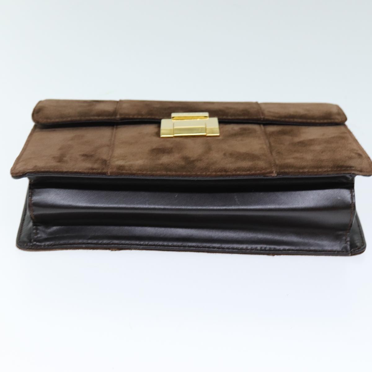 GUCCI Shoulder Bag Suede Brown ti1687