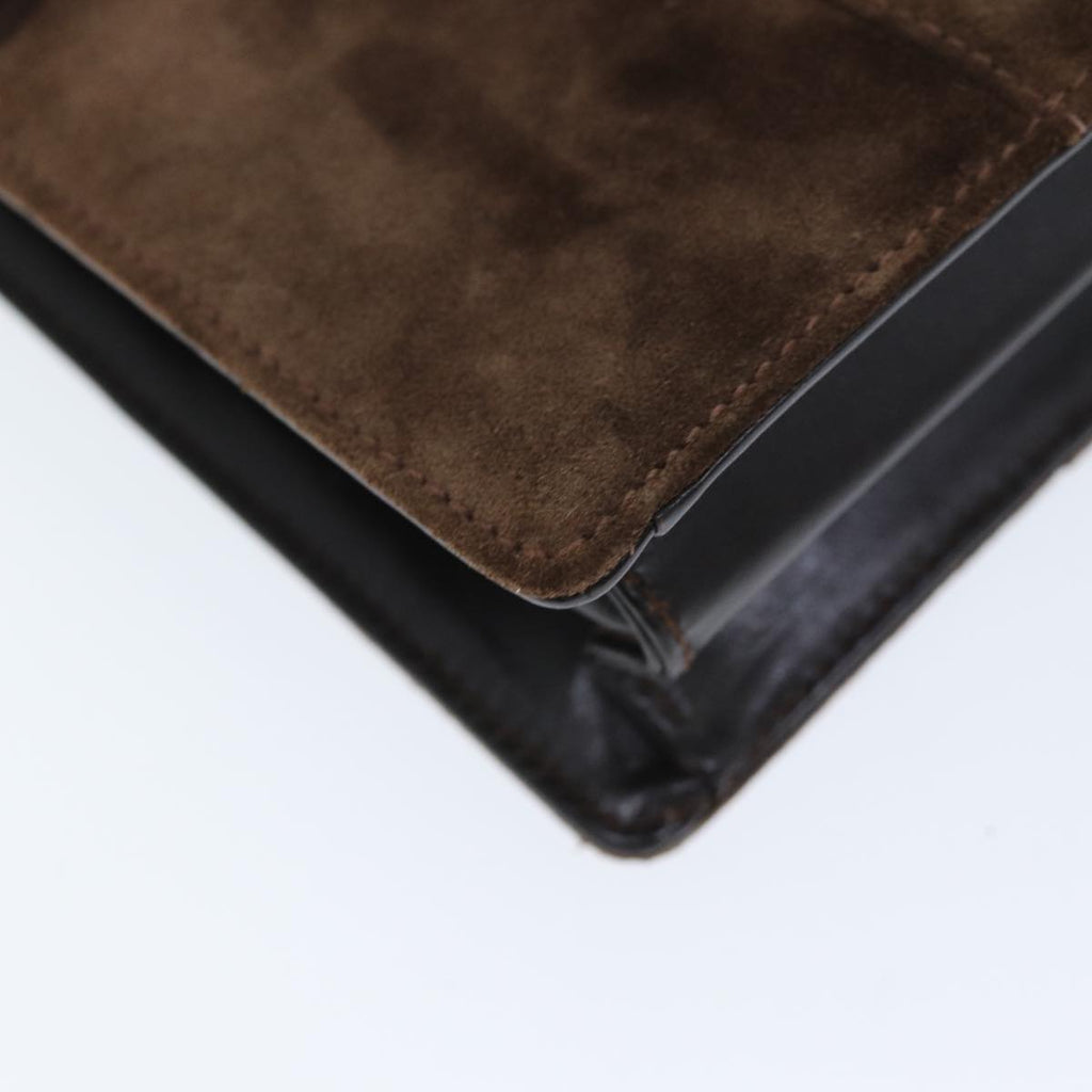 GUCCI Shoulder Bag Suede Brown ti1687