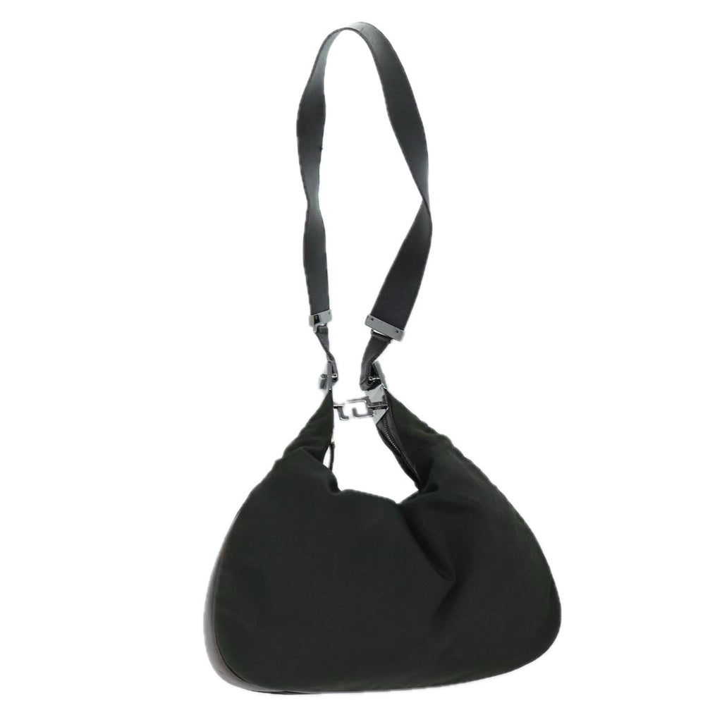 GUCCI Shoulder Bag Nylon Leather Khaki 001 3341 ti1688