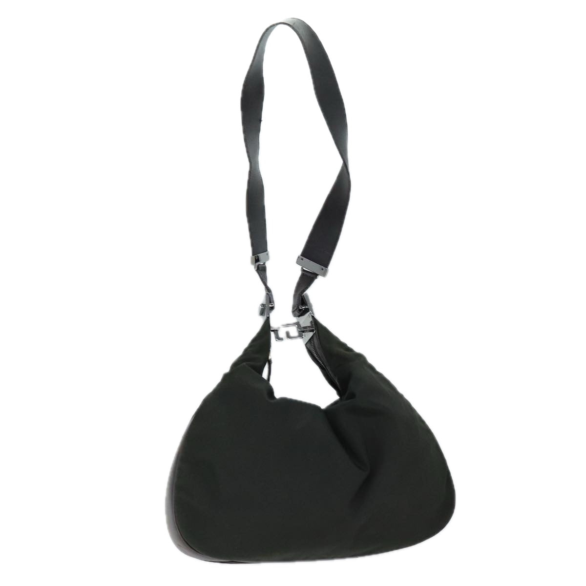 GUCCI Shoulder Bag Nylon Leather Khaki 001 3341 ti1688