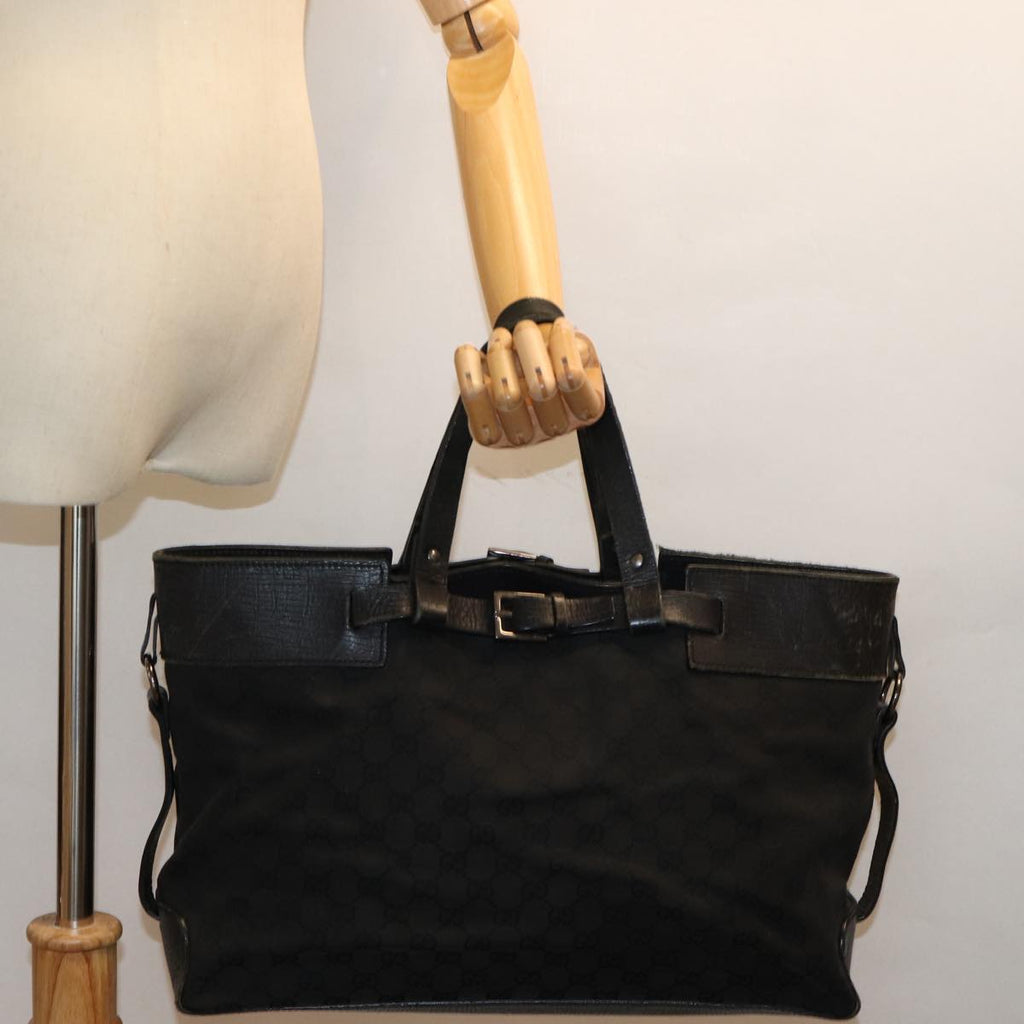 GUCCI GG Canvas Hand Bag Black ti1692