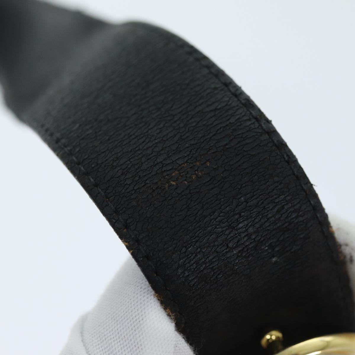 GUCCI Belt Leather 26.4""-28.7"" Black ti1727