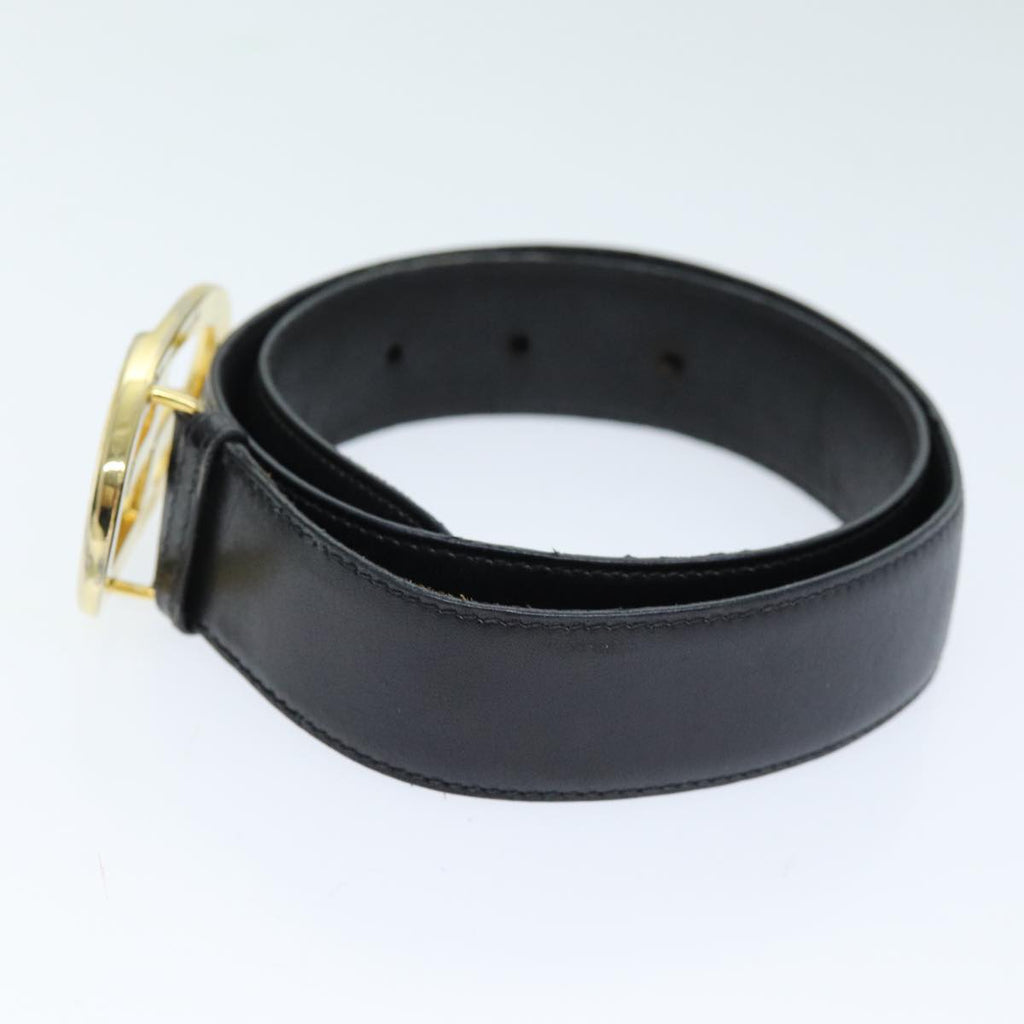 GUCCI Belt Leather 26.4""-28.7"" Black ti1727
