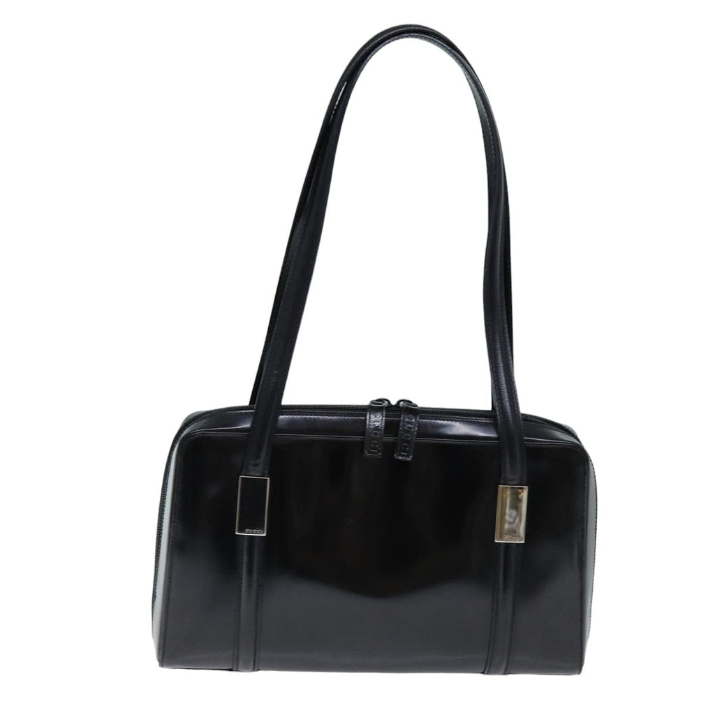 GUCCI Shoulder Bag Enamel Black ti1748