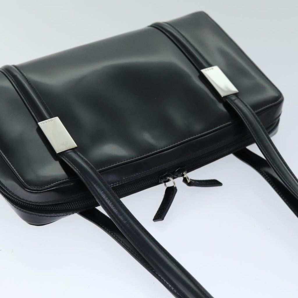 GUCCI Shoulder Bag Enamel Black ti1748