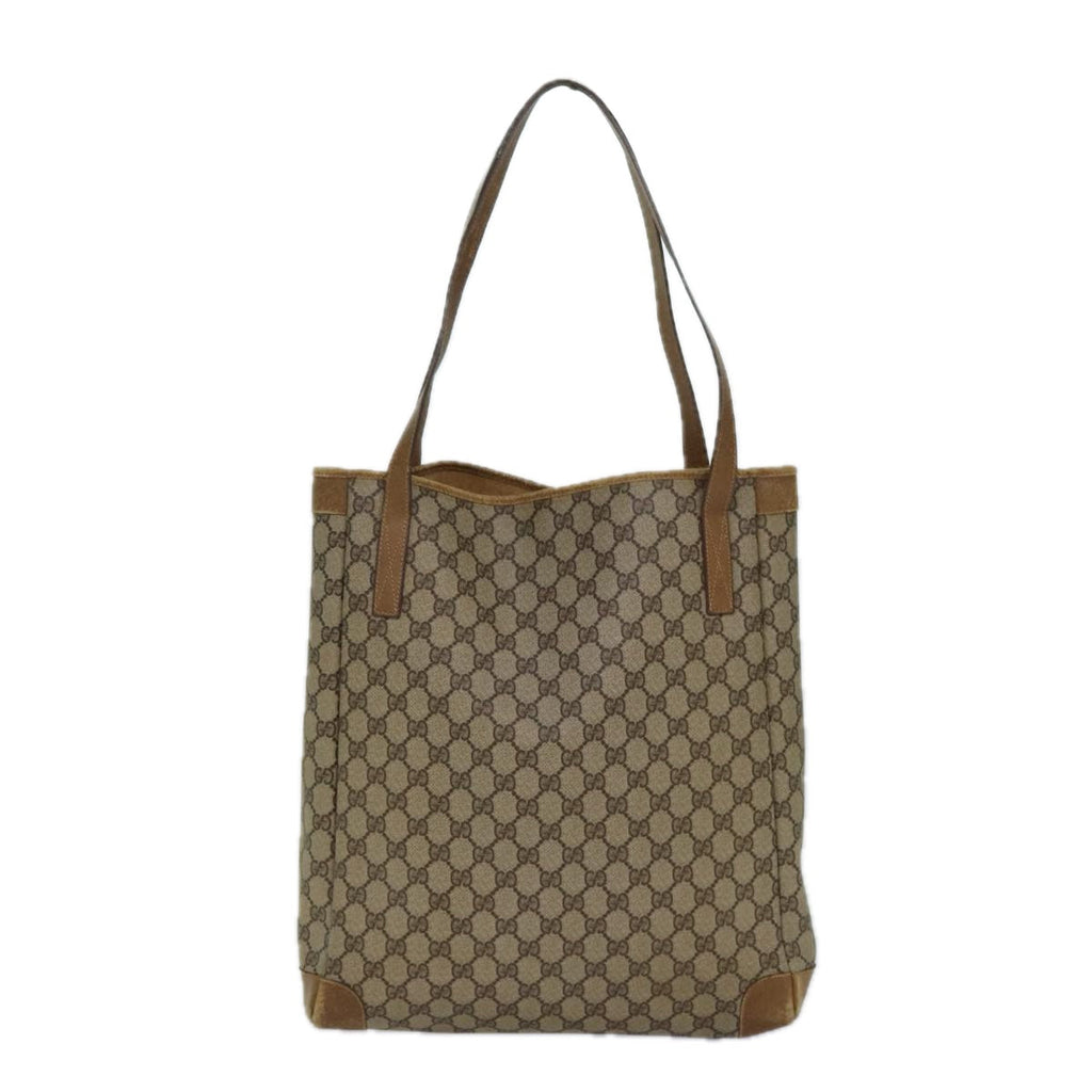 GUCCI GG Supreme Tote Bag PVC Leather Beige Brown 002 115 0135 ti1798