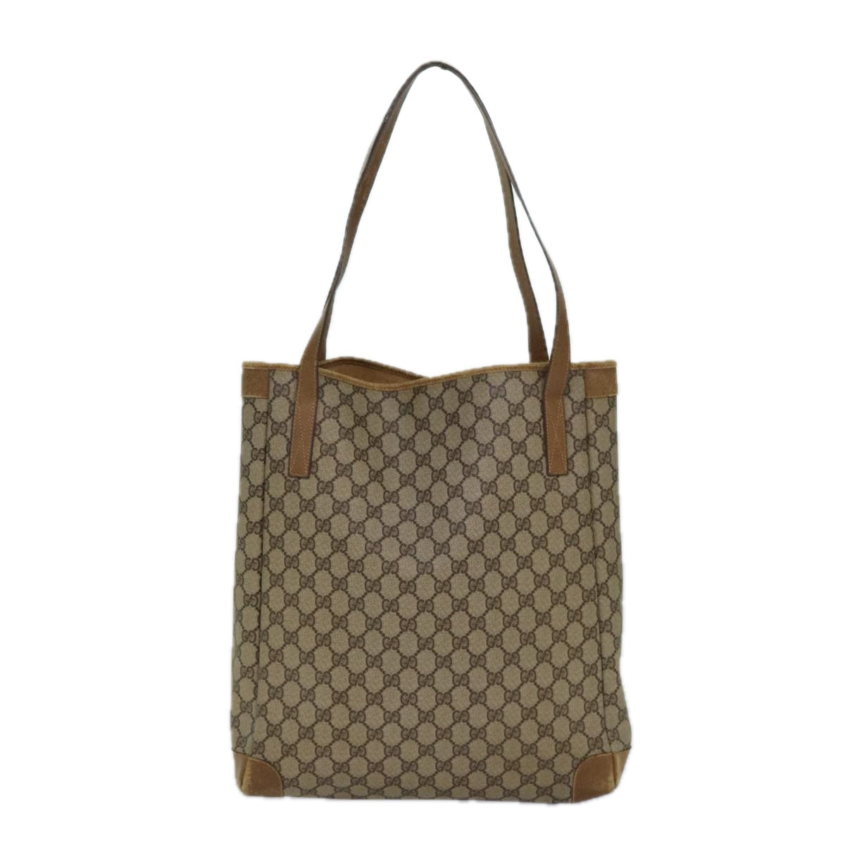 GUCCI GG Supreme Tote Bag PVC Leather Beige Brown 002 115 0135 ti1798