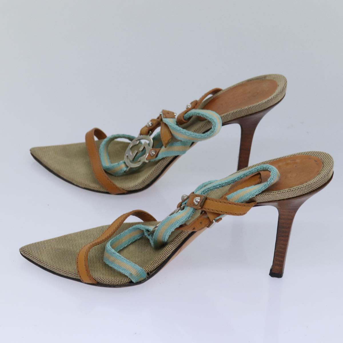 GUCCI High heels Leather 2Set Brown Beige ti1811