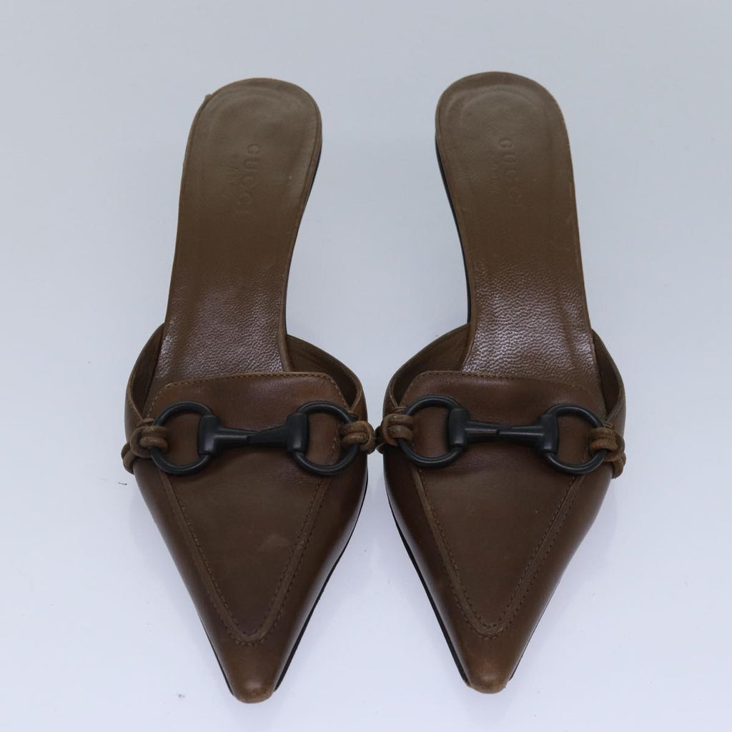 GUCCI High heels Leather 2Set Brown Beige ti1811