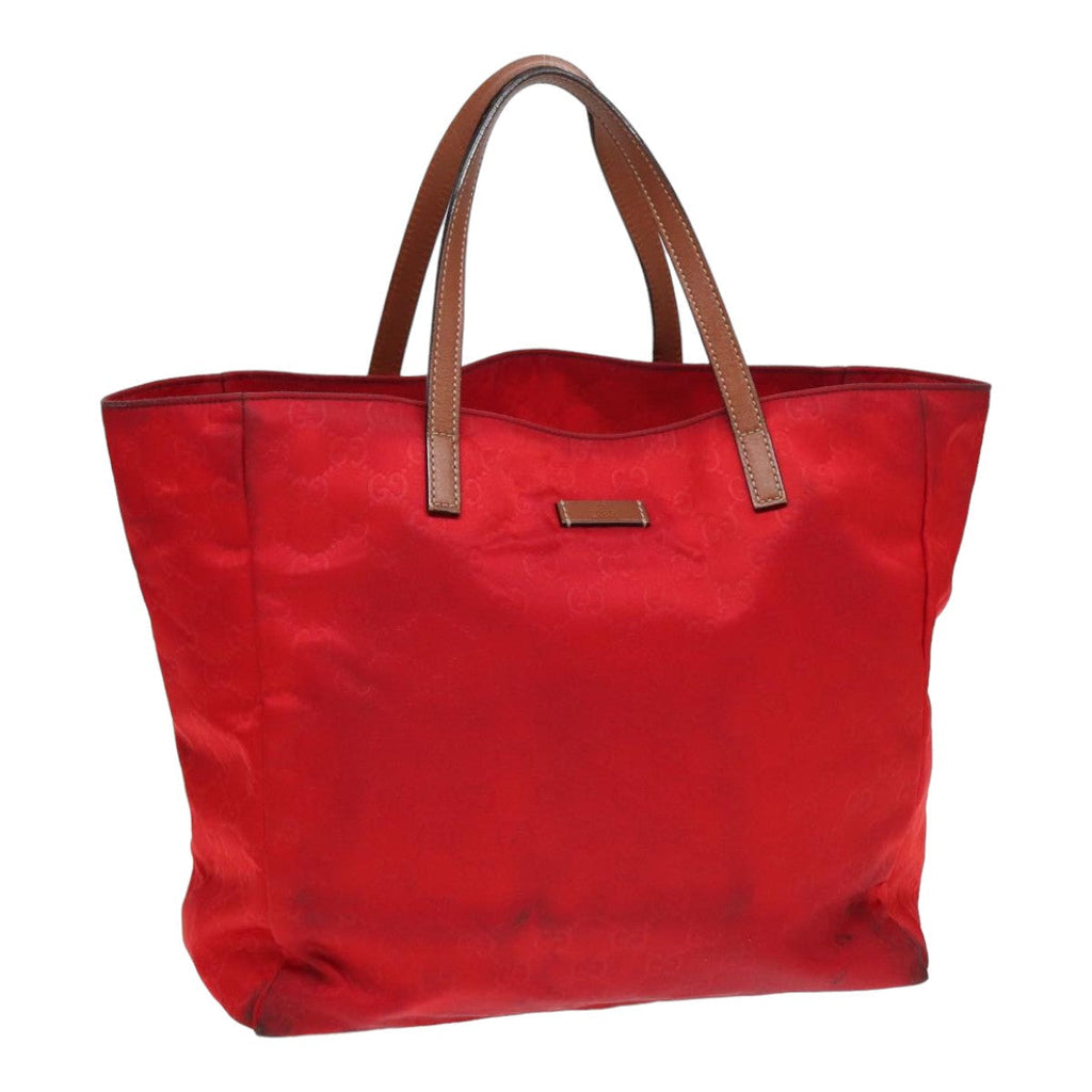 GUCCI GG Canvas Tote Bag Nylon Red ti1860