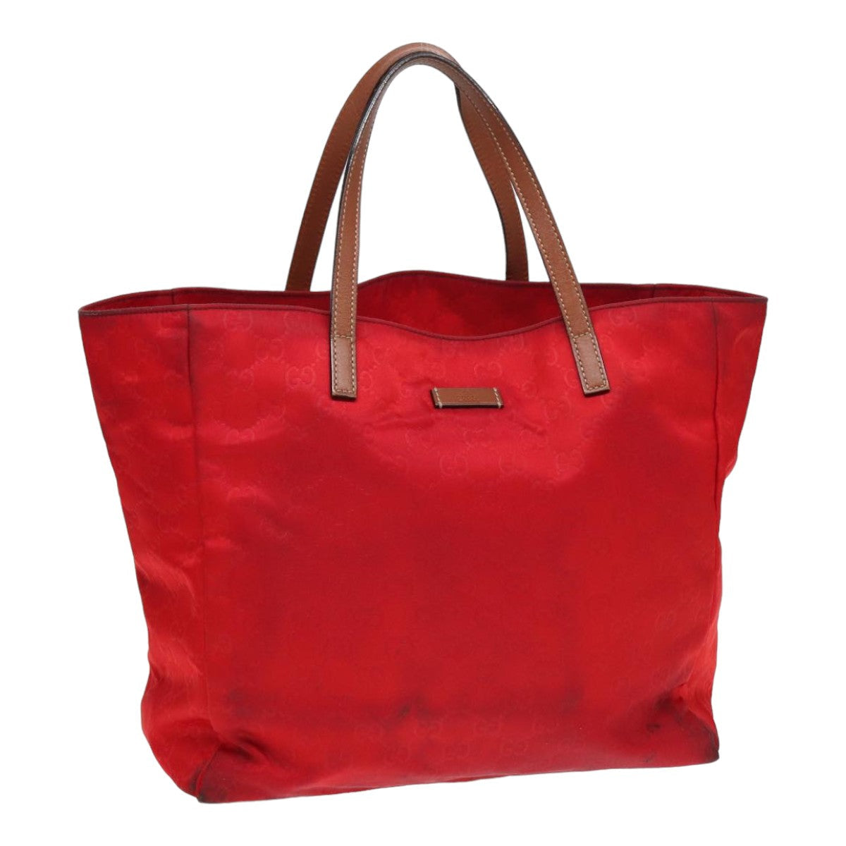 GUCCI GG Canvas Tote Bag Nylon Red ti1860