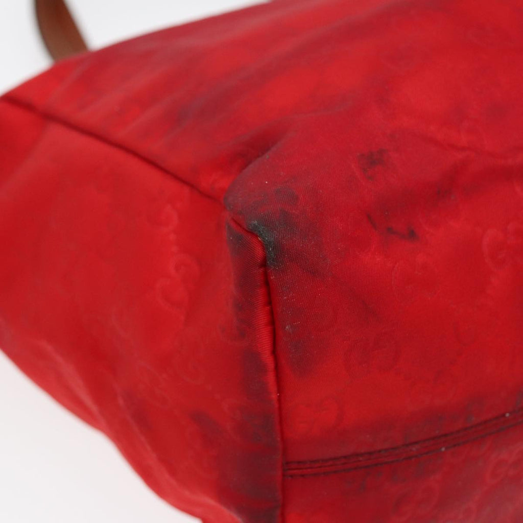 GUCCI GG Canvas Tote Bag Nylon Red ti1860