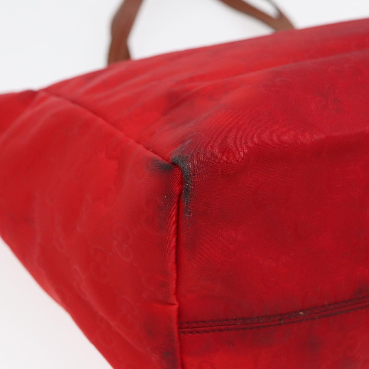 GUCCI GG Canvas Tote Bag Nylon Red ti1860