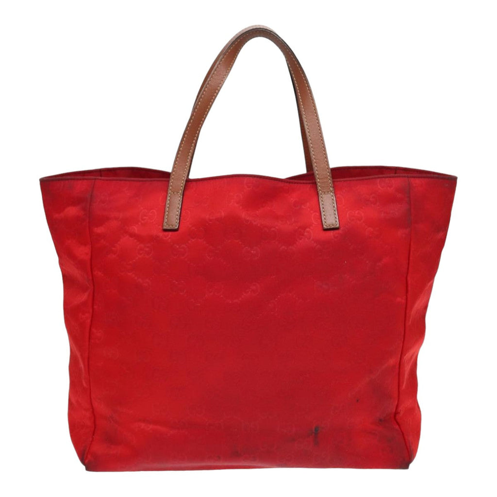 GUCCI GG Canvas Tote Bag Nylon Red ti1860