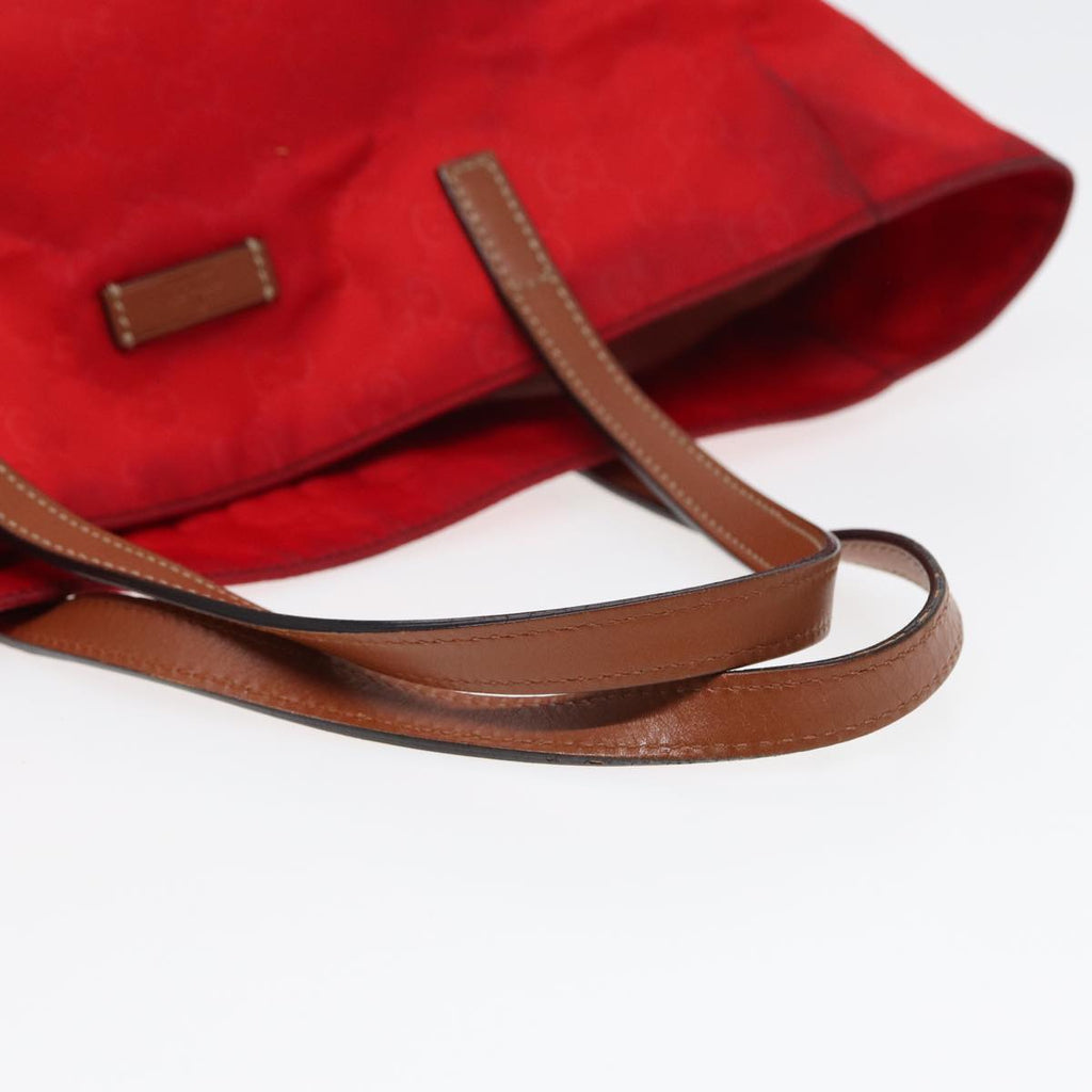 GUCCI GG Canvas Tote Bag Nylon Red ti1860