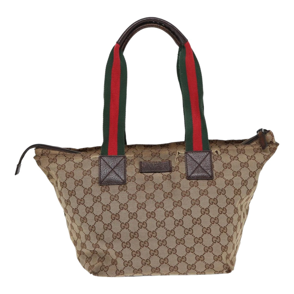 GUCCI GG Canvas Web Sherry Line Tote Bag Canvas Beige ti1861