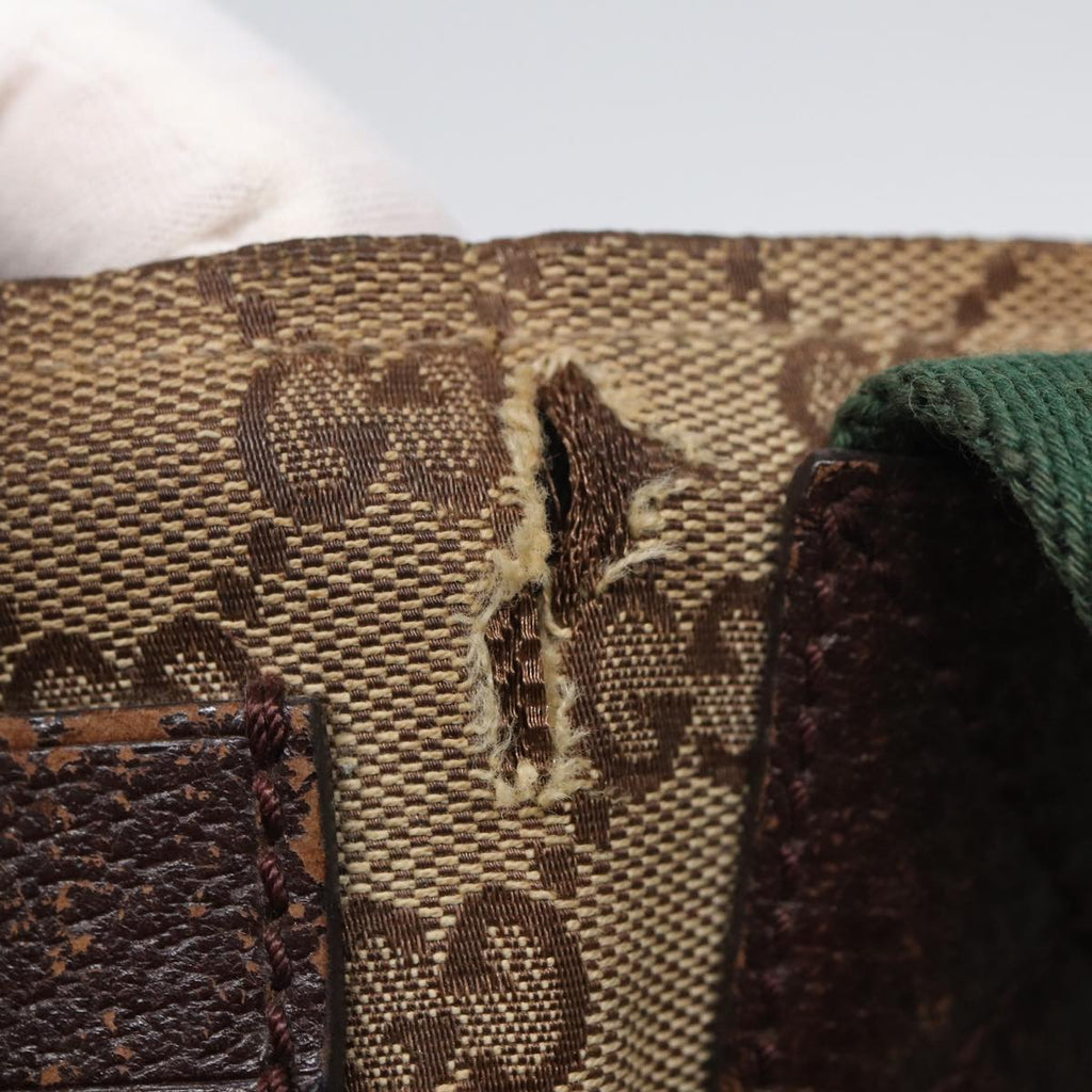 GUCCI GG Canvas Web Sherry Line Tote Bag Canvas Beige ti1861