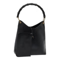 GUCCI Bamboo Hand Bag Leather Black 001 2113 1880 ti1885