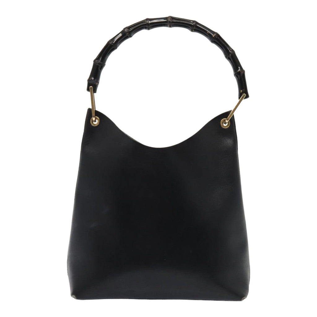 GUCCI Bamboo Hand Bag Leather Black 001 2113 1880 ti1885