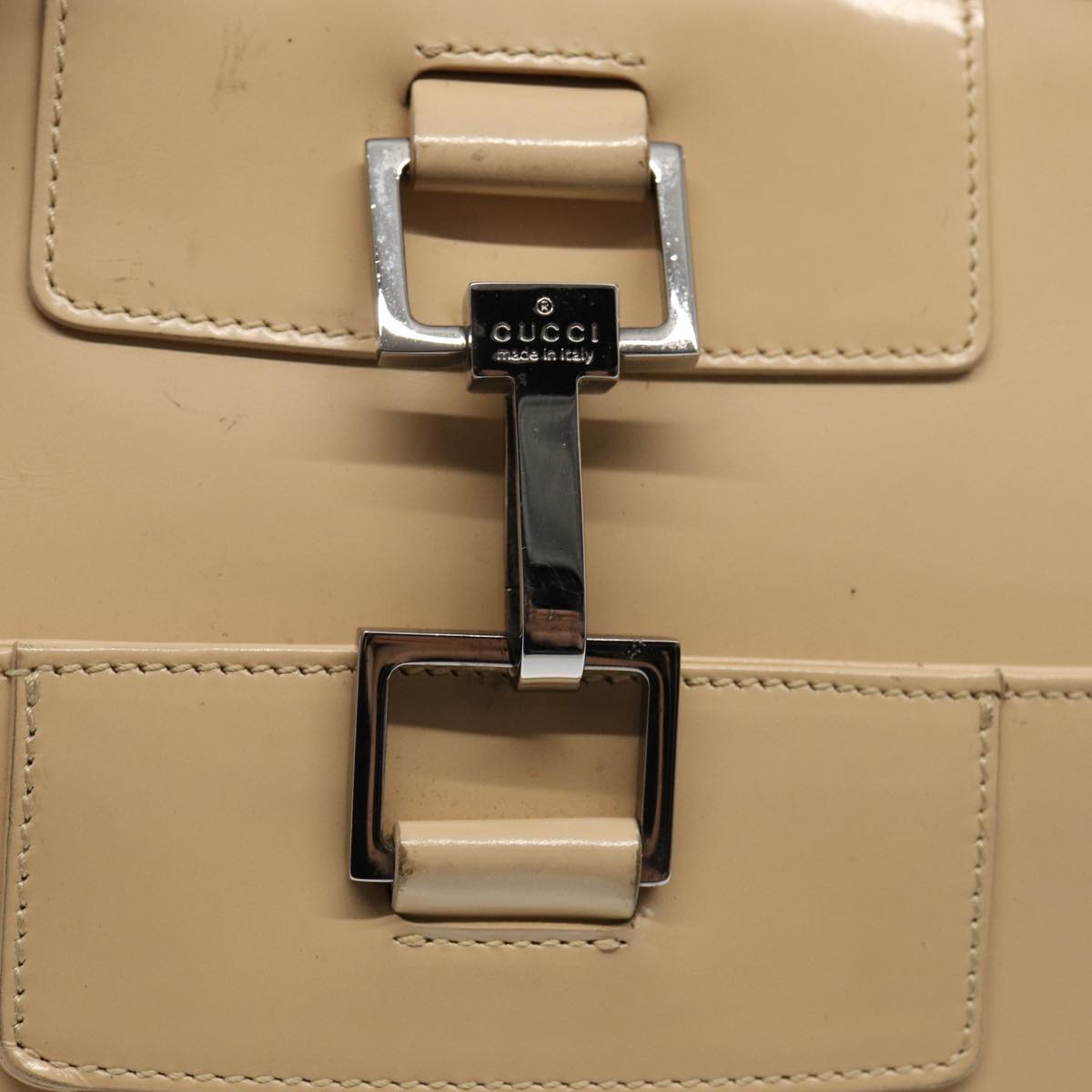 GUCCI Jackie Tote Bag Patent leather Beige 002 1133 ti1886