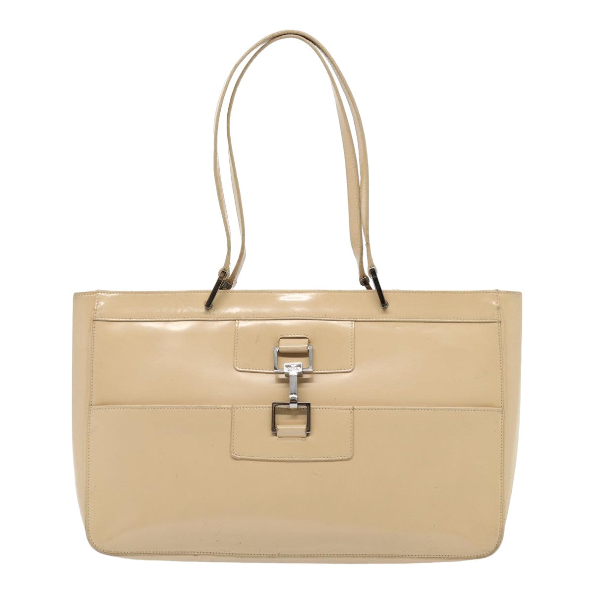 GUCCI Jackie Tote Bag Patent leather Beige 002 1133 ti1886