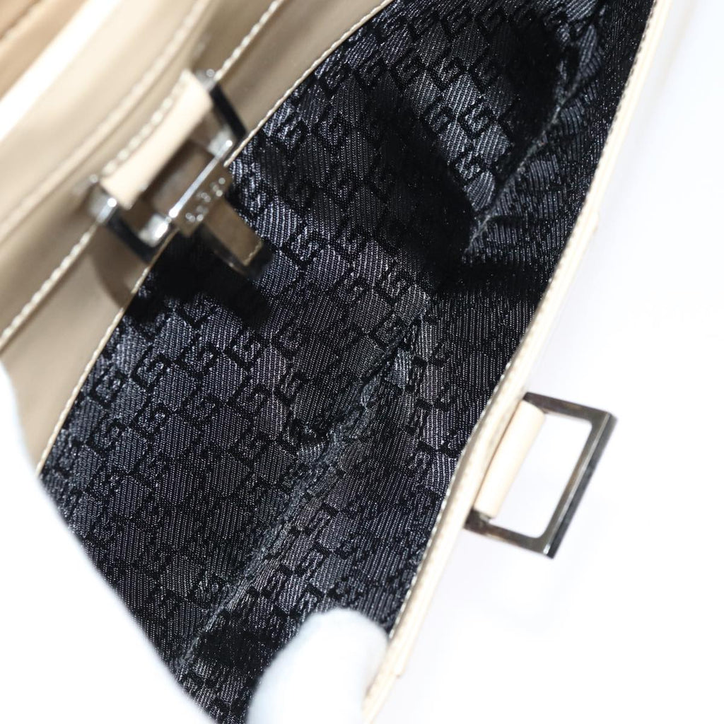 GUCCI Jackie Tote Bag Patent leather Beige 002 1133 ti1886