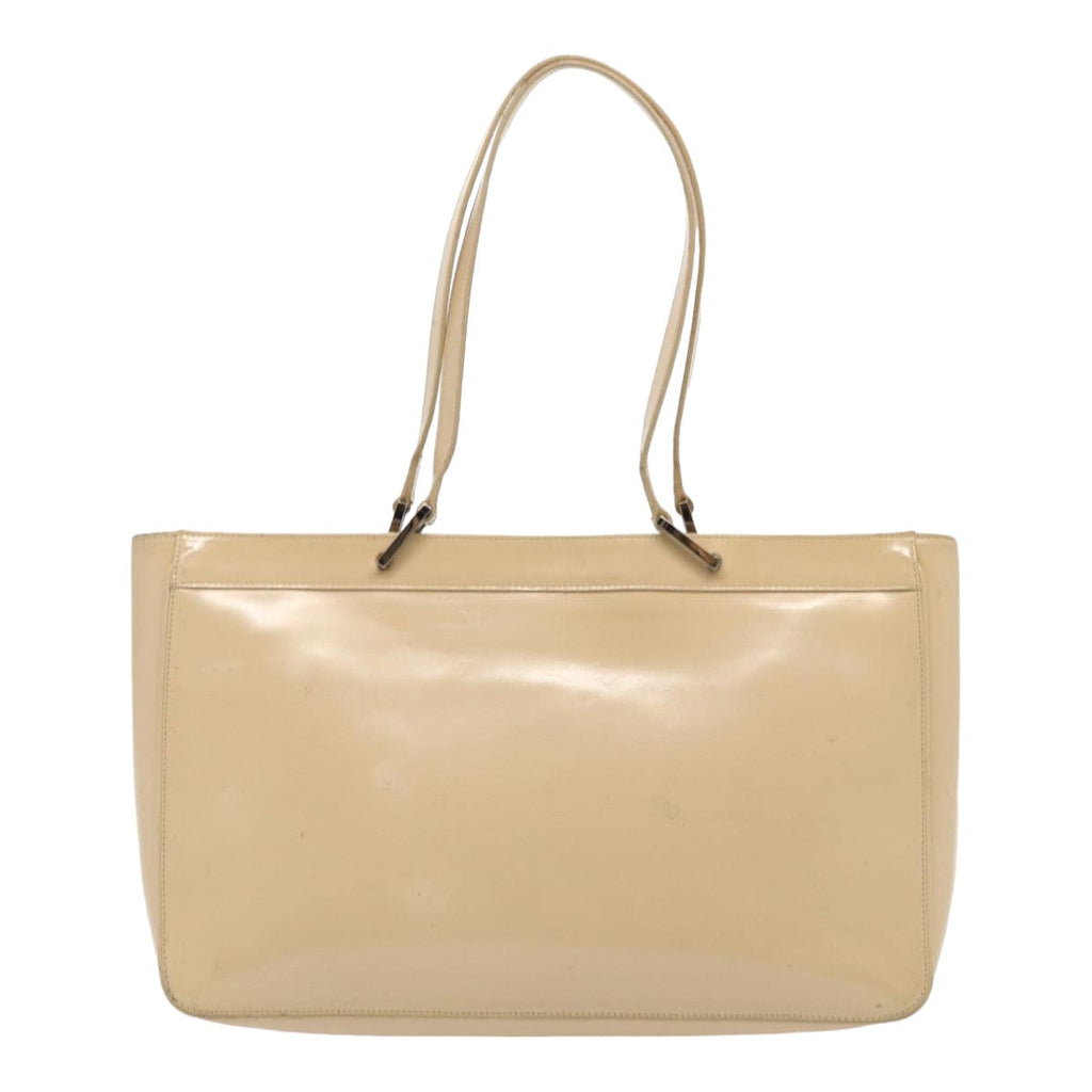 GUCCI Jackie Tote Bag Patent leather Beige 002 1133 ti1886