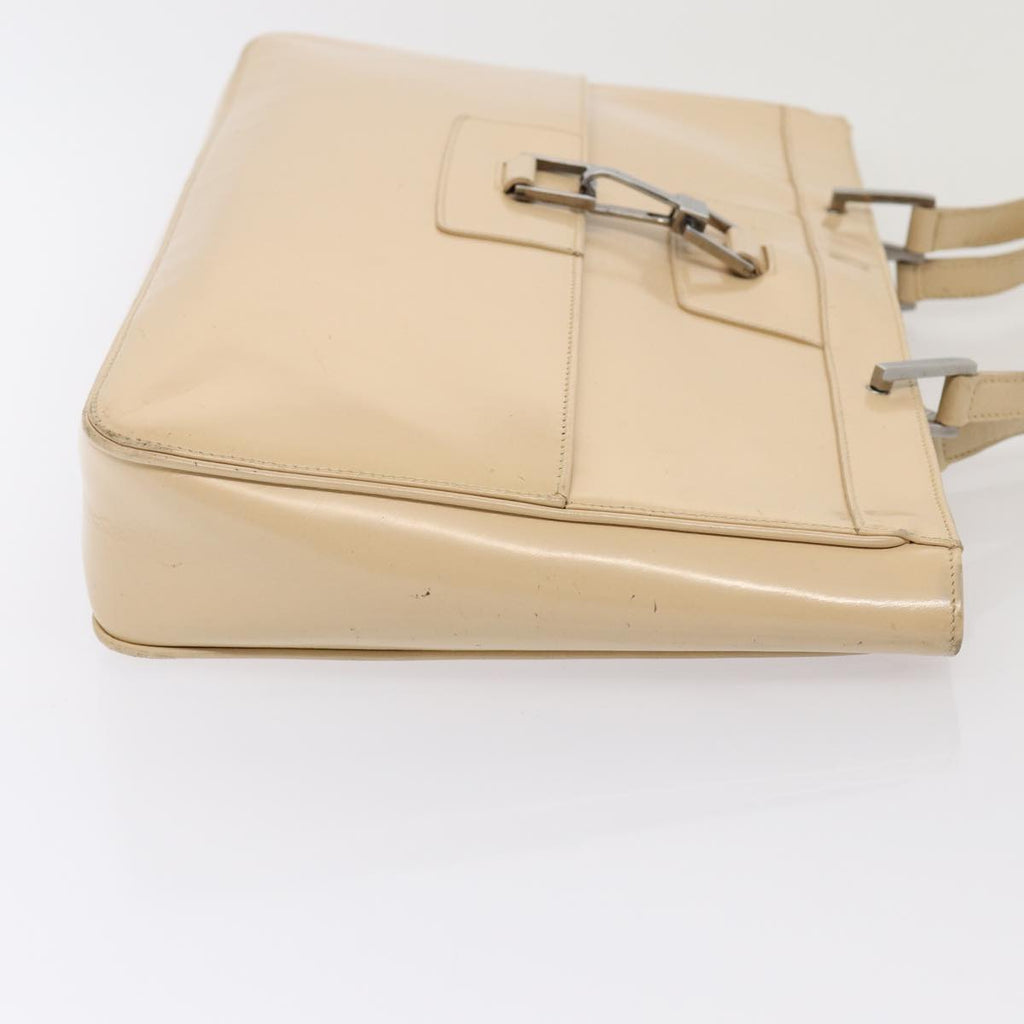 GUCCI Jackie Tote Bag Patent leather Beige 002 1133 ti1886