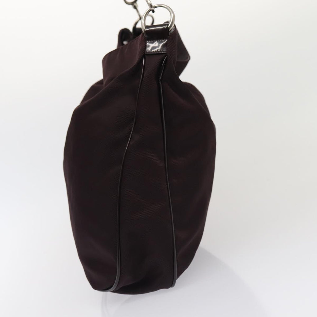 GUCCI Bamboo Hand Bag Nylon 2way Wine Red 001 1553 1577 ti1901