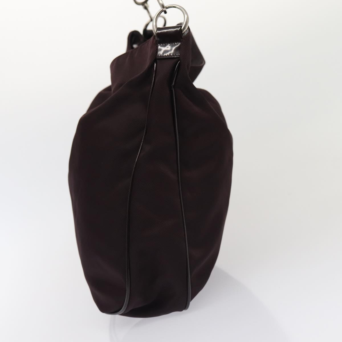 GUCCI Bamboo Hand Bag Nylon 2way Wine Red 001 1553 1577 ti1901