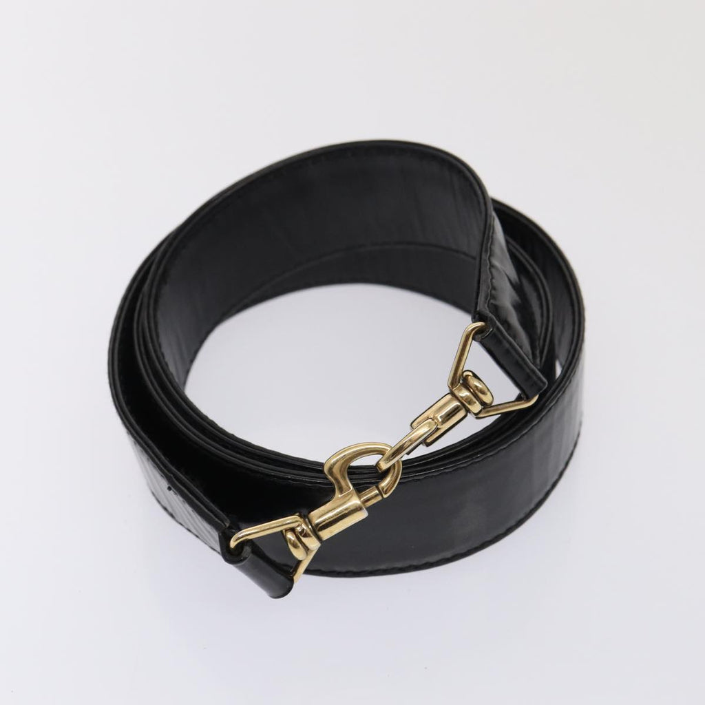 GUCCI Bamboo Hand Bag Enamel 2way Black 001 1638 2615 ti1902