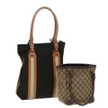 GUCCI GG Canvas Hand Bag Canvas 2Set Beige Brown ti1903