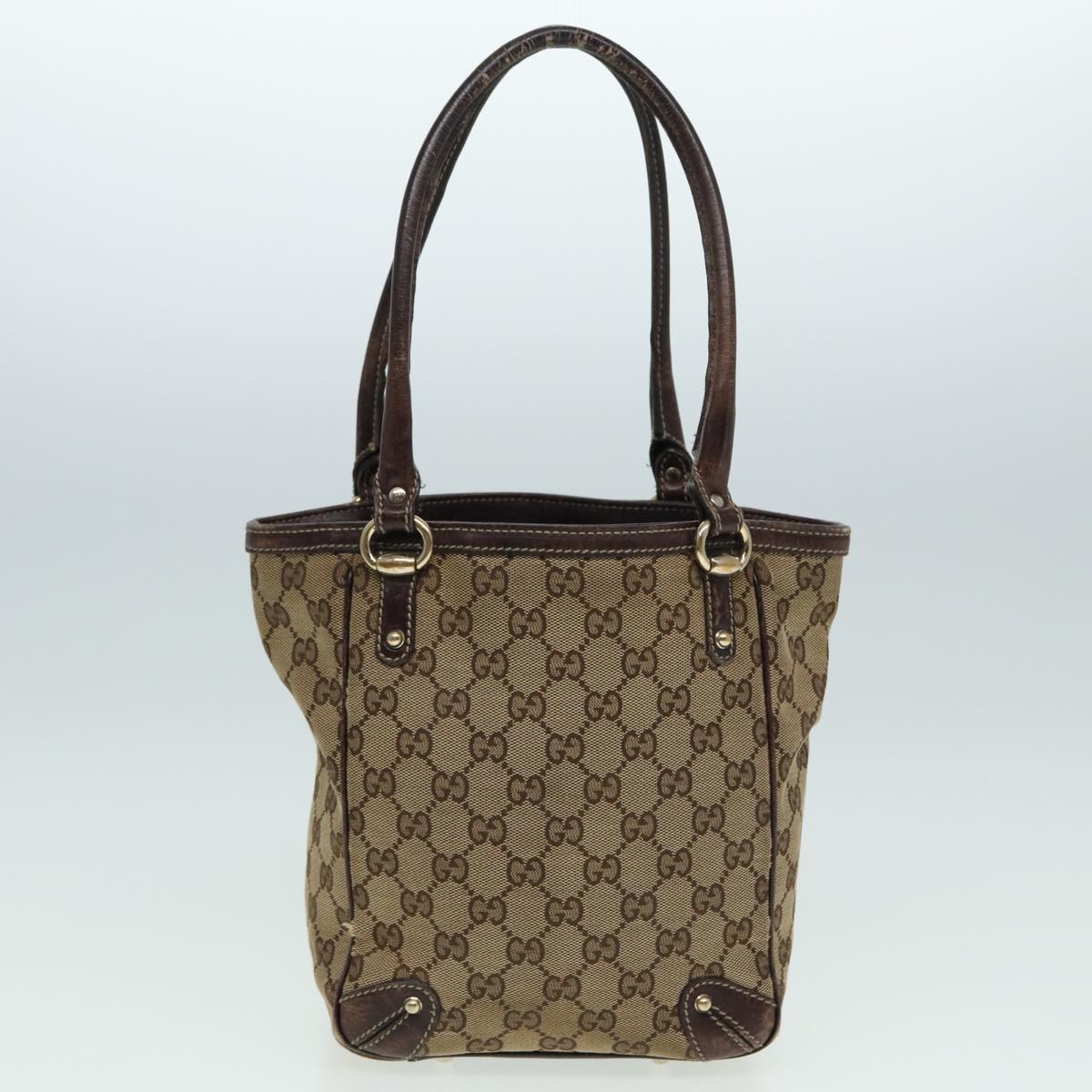 GUCCI GG Canvas Hand Bag Canvas 2Set Beige Brown ti1903